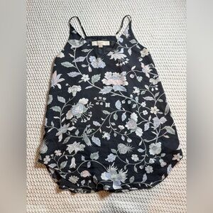 Ann Taylor LOFT Women’s Lined Spaghetti Strap Camisole Size XS | Gray, Floral